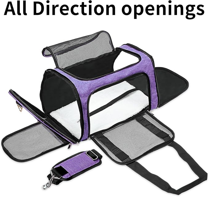 Soft-Sided Cat/Dog/Pet Carrier, Collapsible Pets Travel Carriers - Image 2