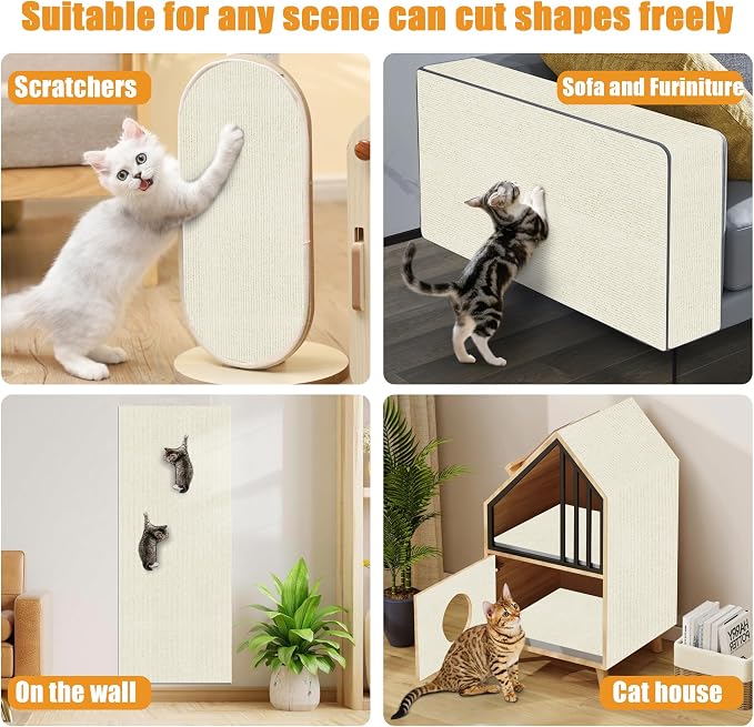 Cat Scratching mat Self-Adhesive, Trimmable Furniture Protector - Image 7