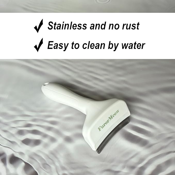 Pet Deshedding Tool with Curve Blade, Cat Grooming Brush, Tight V-shaped Teeth - Image 6
