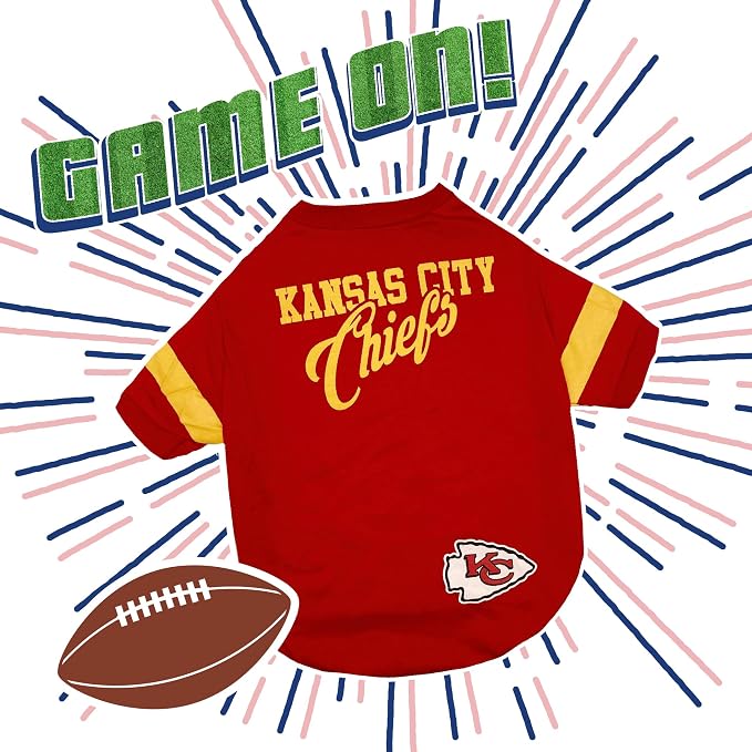 NFL Kansas City Chiefs Dog & Cat T-Shirt, Small. Football PET TEE - Image 4