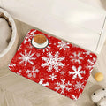 Christmas Dog Food Mat for Floors, Snowflake Absorbent Pet Food and Water Bowl by Unknown
