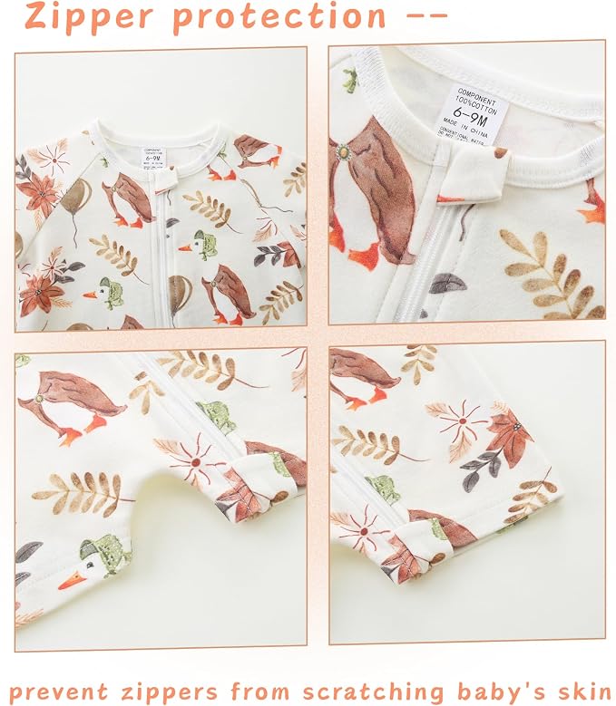 Unisex Summer Trendy 2-Pack Rompers Short Sleeve Zipped Bodysuit Infant Cotton - Image 4
