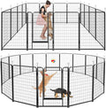 Dog Playpen Outdoor Extra Wide 16 Piece Panels Heavy Duty Dog Fence 50" Height by Committedtobetterpetlife