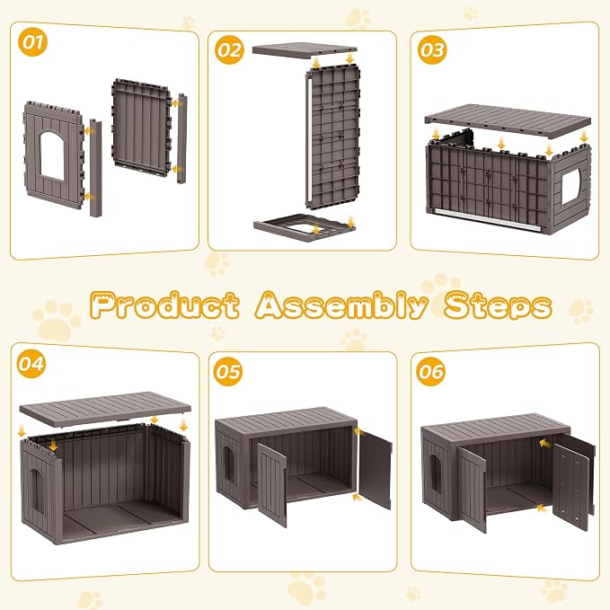 Cat Litter Box Enclosure, Indoor Outdoor Cat House Weatherproof, Side Table - Image 6