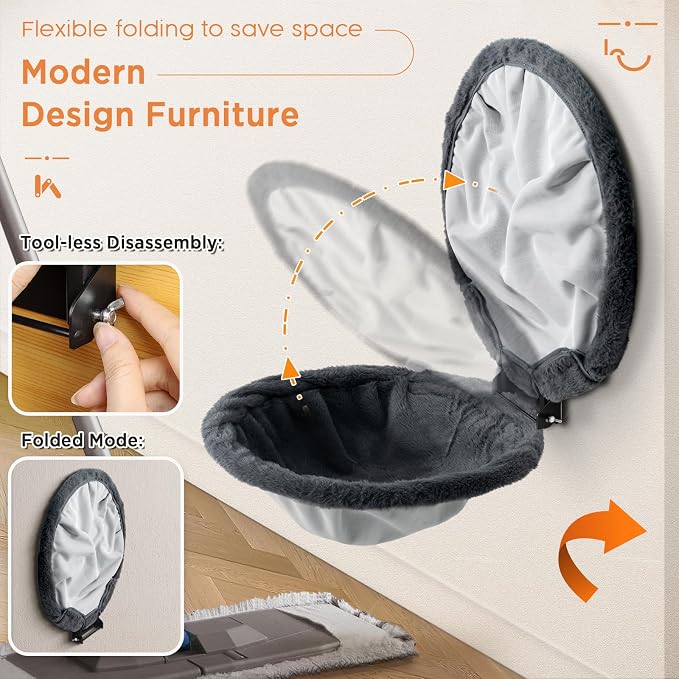 Cat Hammock Wall Mounted, Foldable & Stable Cat Beds- Breathable Cats Wall - Image 2