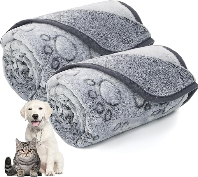 LOKOZ 2 Pack Dog Blanket for Small Medium Dogs, Soft Washable Fleece Pet by LOKOZ