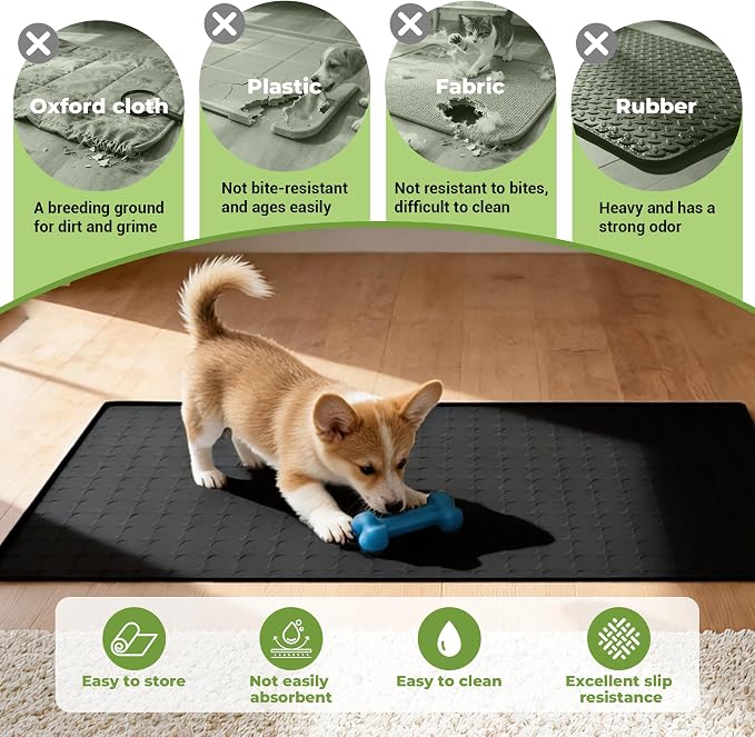 Extra Large 34x22 Inch Silicone Pet Food Mat - Image 5