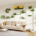16-in-1 Cat Wall Shelves, Wall Mounted Cats Furniture Set w/Plush Fabric by Homiflex