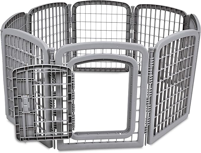 Amazon Basics 8-Panel Octagonal Plastic Dog Playpen, Indoor/Outdoor Pet Fence - Image 2