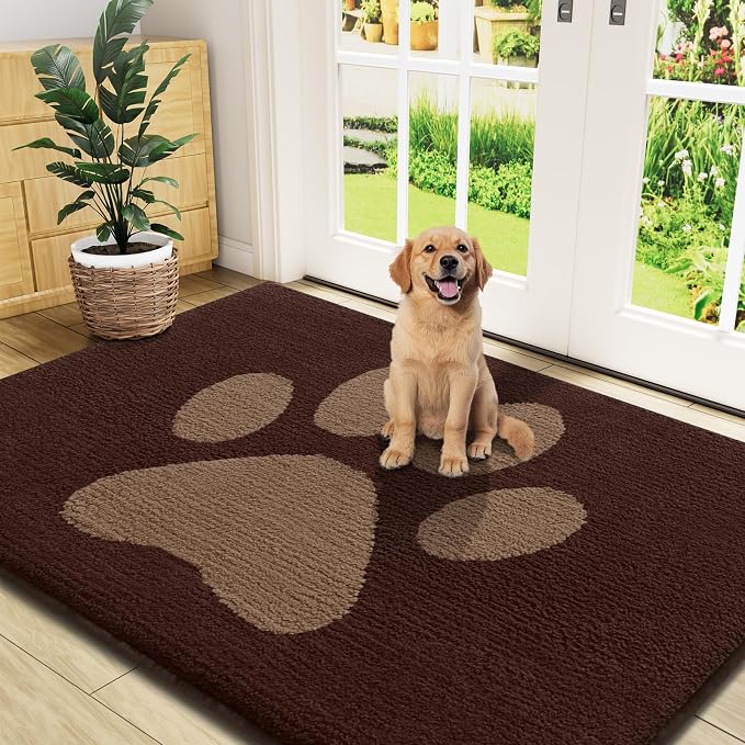 Buganda Dog Door Mat for Muddy Paws, Absorbent Dirt Trapper Non Slip Indoor by Buganda