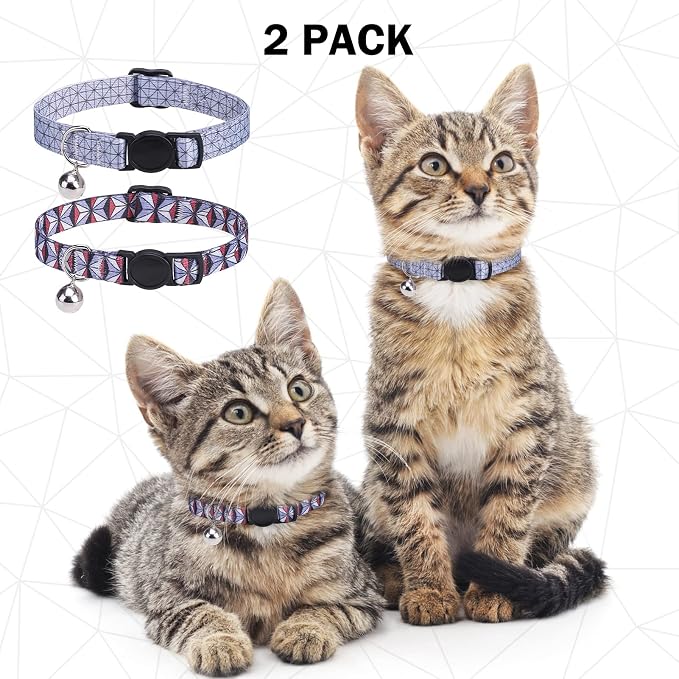 Breakaway Cat Collar with Bell & Cute Pendant, 2 Pack Kitten Collars with - Image 6