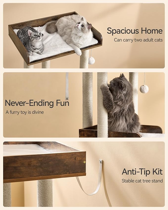 FourFurPets 43.7" Cat Tree, Modern Cat Tree Tower, Cat Tower - Image 8
