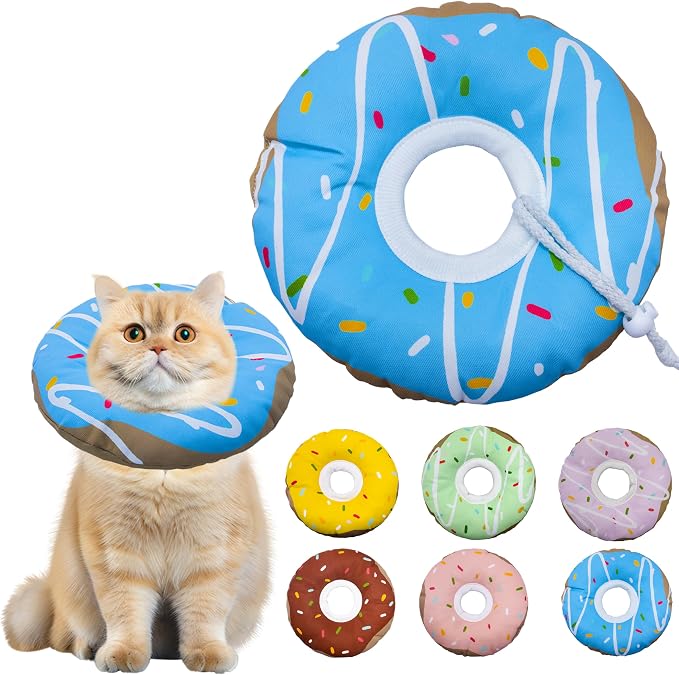 Cat Cone Collar Soft, Adjustable Cat Recovery Collar Kitten Cones to Stop by Seyezo