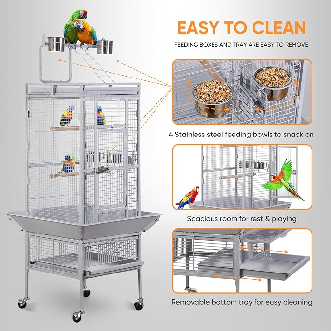 ZENY 61-inch Large Parrot Cockatiel Bird Cages - Image 5