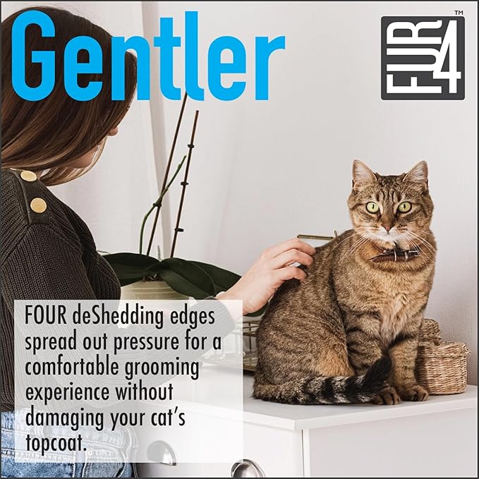 FUR4 deShedding Cat Brush for Long Hair Cats – Pet Hair Brush - Image 3
