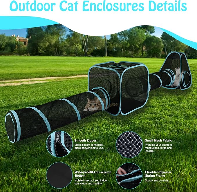 BWOGUE Outdoor Cat Enclosures for Indoor Cats, 4 in 1 Outdoor Cat Tent - Image 2