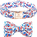 Lionheart glory American Flag Dog Collar, 4 of July Dog Bow Collar Heavy Duty by LionheartGlory