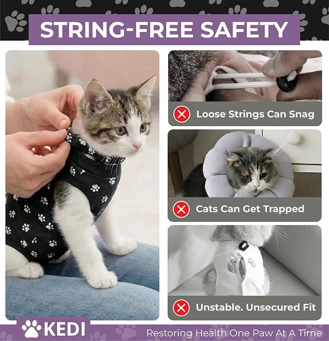 Kitten Recovery Suit Female, Kitten Onesie After Spay, Cat Surgery Suit Female - Image 2