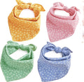 4PCS Spring Dog Bandanas Cat Birthday Cute Soft Cotton Puppy Scarfs Washable by ZIRVYIR