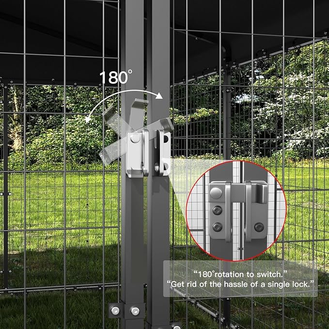 Kullavik 10x10x6 FT Large Outdoor Dog Kennel, Anti-Rust Galvanized Steel Dog Pen - Image 2