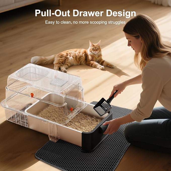 FURTIME Stainless Steel Litter Box - Image 2