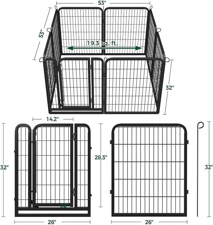 Yaheetech Dog Playpen Outdoor, 32 inch 8 Panels Dog Pen Indoor Heavy Duty Puppy - Image 7