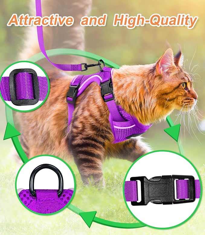 Halypet Cat Harness and Leash Set Escape Proof Soft Adjustable Cat Leash - Image 8