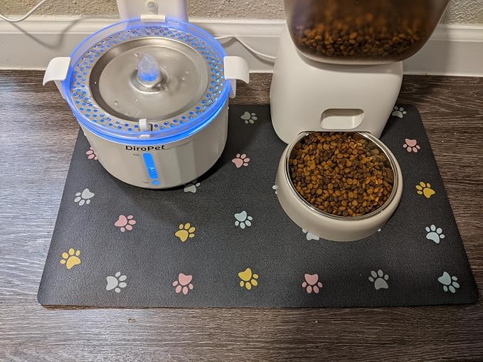 Cat Food Mat Absorbent Dog Mat for Food and Water Non Slip Quick Dry Dog Bowl - Image 8
