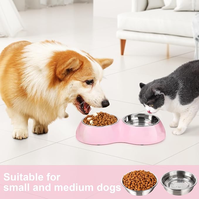 Stainless Steel Dog Bowls Set – Dual Non-Slip Pet Dishes - Image 3