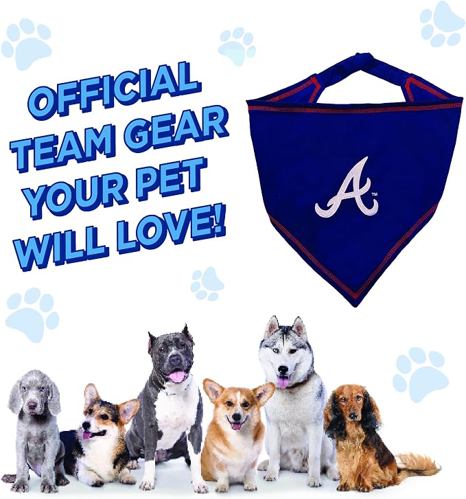 Pets First MLB Atlanta Braves TIE Bandana, Small/Medium. Dog Bandana Scarf Bib - Image 6