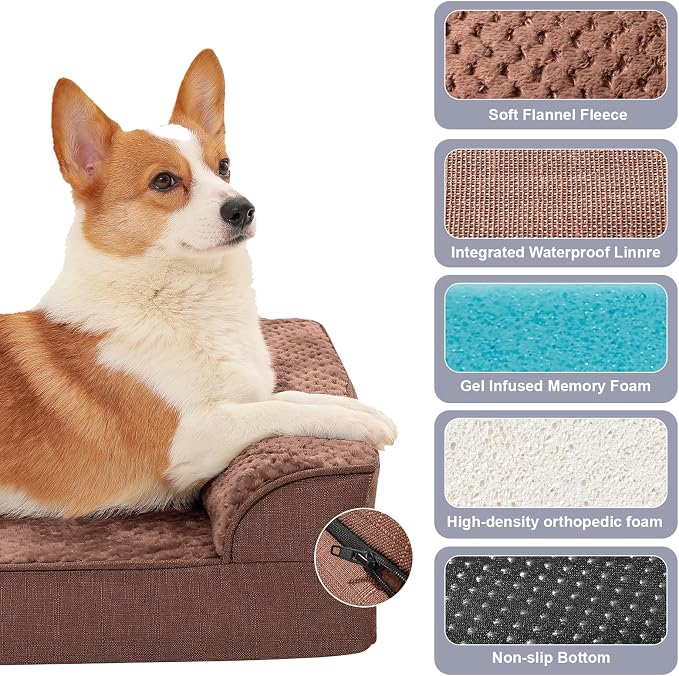 Orthopedic Dog Bed for Small and Medium Dogs, Memory Foam Pet Bed - Image 3