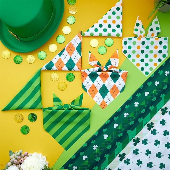 Weewooday 50 Pcs St Patricks Day Bandanas Bulk - Image 5