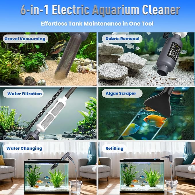 Electric Aquarium Vacuum Gravel Cleaner: Rechargeable Fish Tank Cleaner - Image 2