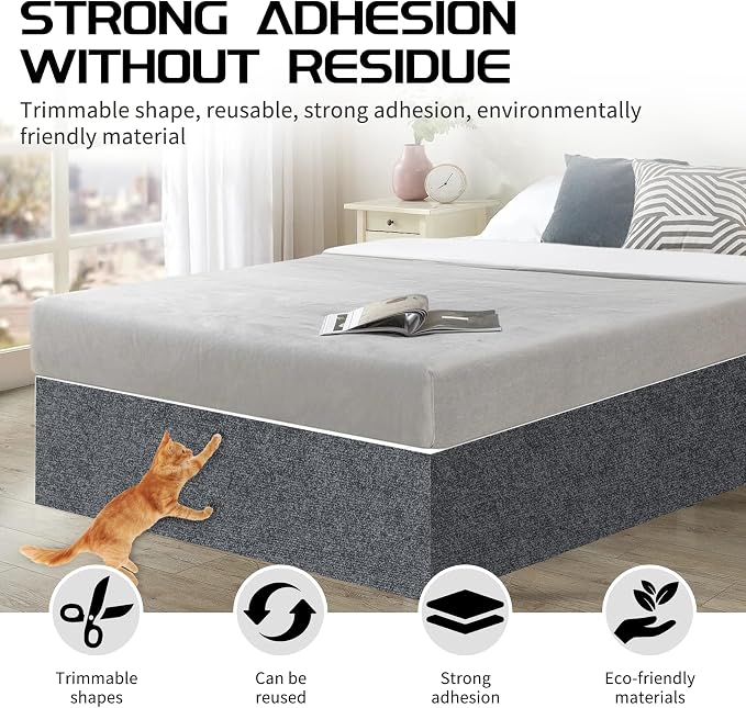 2 Pcs Total 78.8"x15.8" Cat Scratch Mat, Cat Scratch Couch Furniture Protector - Image 5