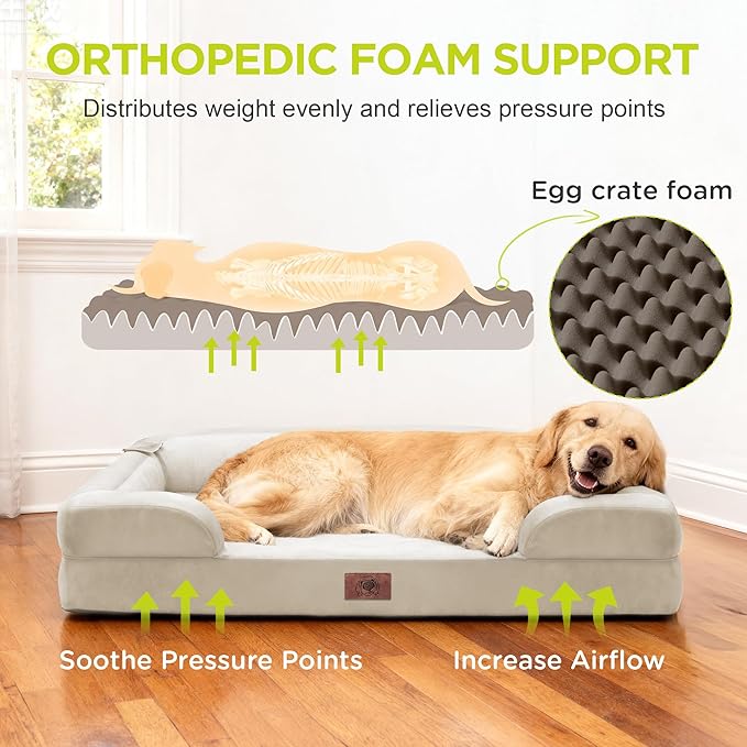 Orthopedic Dog Beds for Large Medium Dogs, Big Waterproof Memory Foam Pet Couch - Image 2