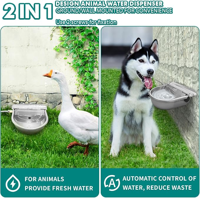 Automatic Water Dispenser for Dogs, Automatic Horse Waterer Bowl - Image 4