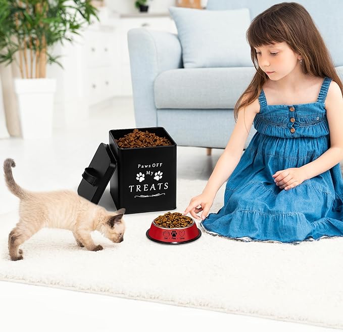 Meraki Home Farmhouse Cat Food and Treats Containers + Feed Scoop + Pet Food - Image 7