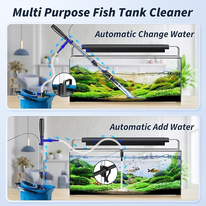 Fish Tank Cleaner, 530GPH/32W Electric Fish Tank Cleaning Tools, Adjustable - Image 5