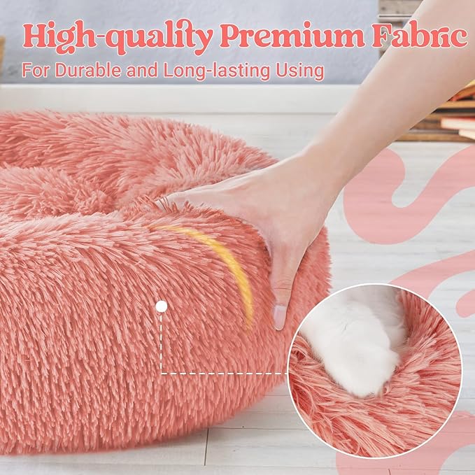 rabbitgoo Dog Bed for Small, 24 inches Machine Washable, Fluffy Donut Pet Bed - Image 6