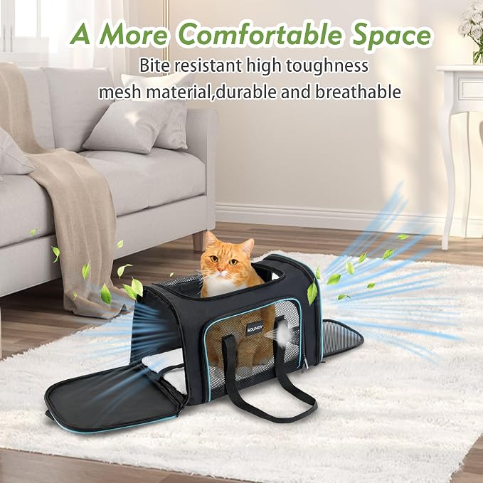 Soundy Large Cat Carrier Dog Carrier Under 25 Lbs, Collapsible Ventilated - Image 6