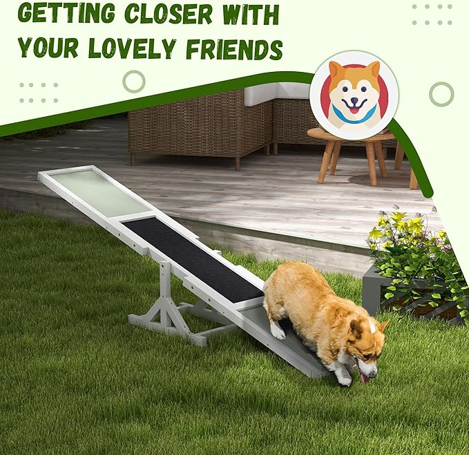 PawHut Wooden Dog Agility Seesaw - Image 5