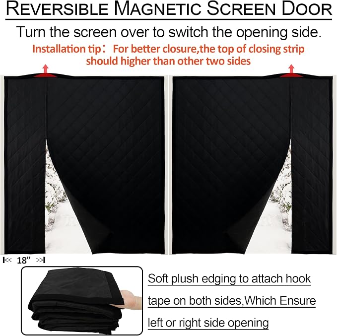 Reversible Wide Magnetic Thermal Insulated Door Curtain - Image 6