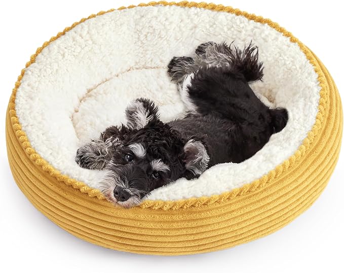 Love's cabin Round Donut Cat and Dog Cushion Bed, 25in Pet Bed by Lovescabin
