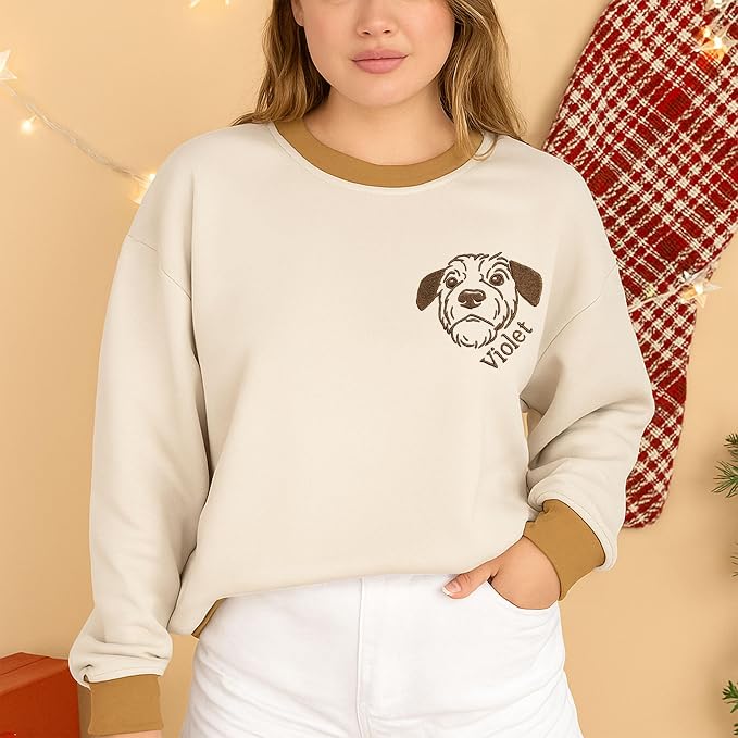 NAZENTI Personalized Dog Sweatshirt, Custom Photo Shirts, Dog Embroidered Shirt - Image 2