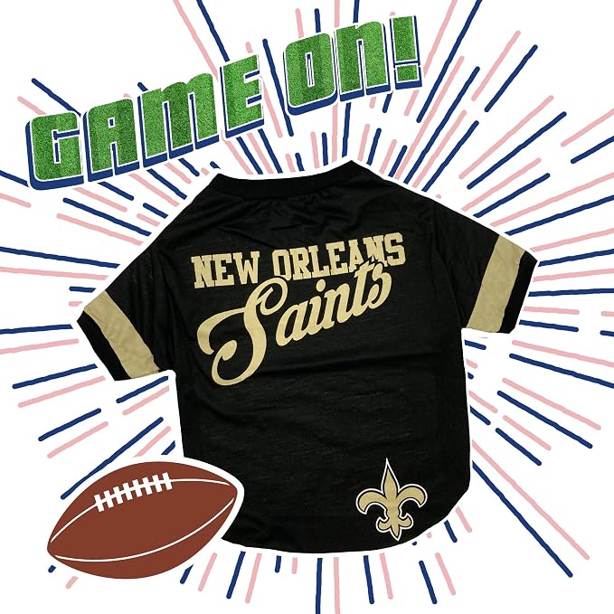 NFL New Orleans Saints T-Shirt for Dogs & Cats, Medium. Football Dog Shirt for - Image 4