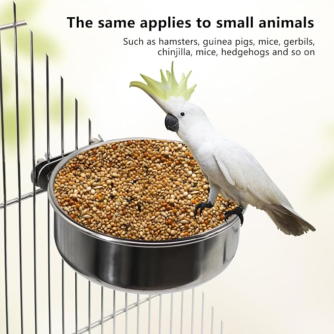4 Pcs Small Bird Feeding Dish Cups, Parrot Food Bowl Cage - Image 4