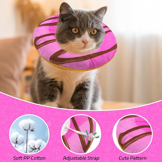 Cat Cone Collar Soft, Adjustable Cat Recovery Collars to Stop Licking, Cute - Image 3