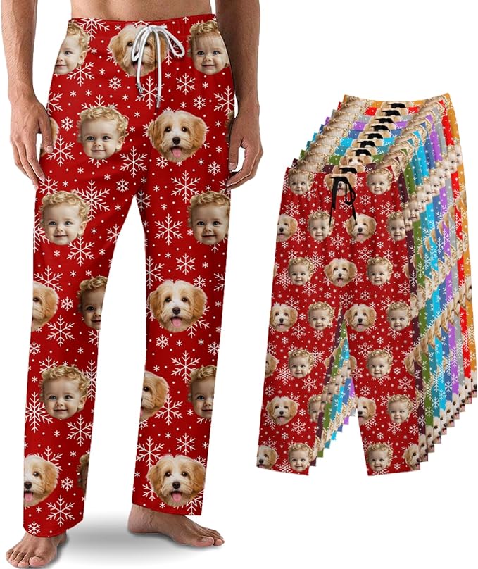 Custom Pajama Pants with Face customized PJ Pants Christmas Valentine gifts by Unknown