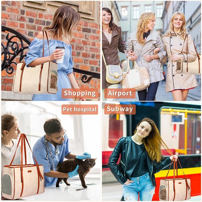 Fashion Dog Purse Pet Carrier Leather Bag - Image 5