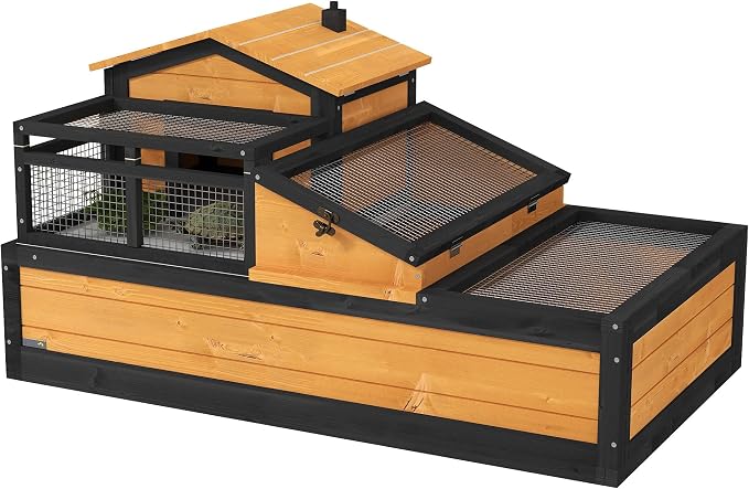 PawHut 3- Room Tortoise House Habitat by PawHut